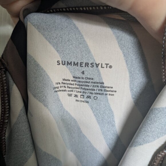 Summersalt Swimsuit Tie Waist Backflip in Modern Zebra Size 4 - Picture 4 of 6